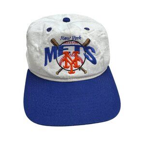 Vintage 1 Apparel Tag New York Mets 2 Bat Logo Baseball Snapback Cap Made in USA